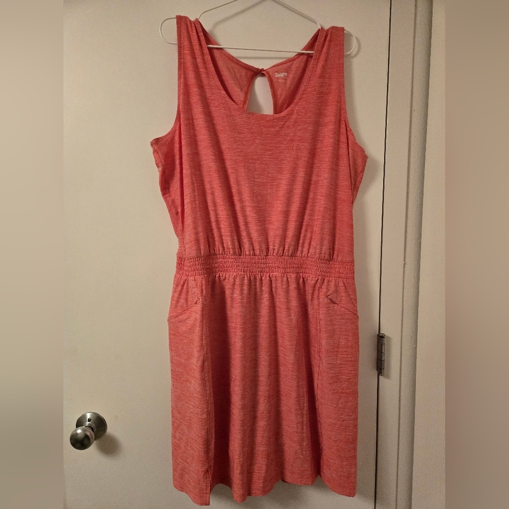 Duluth Trading Co. Coral Sleeveless Dress‎ With Shorts
